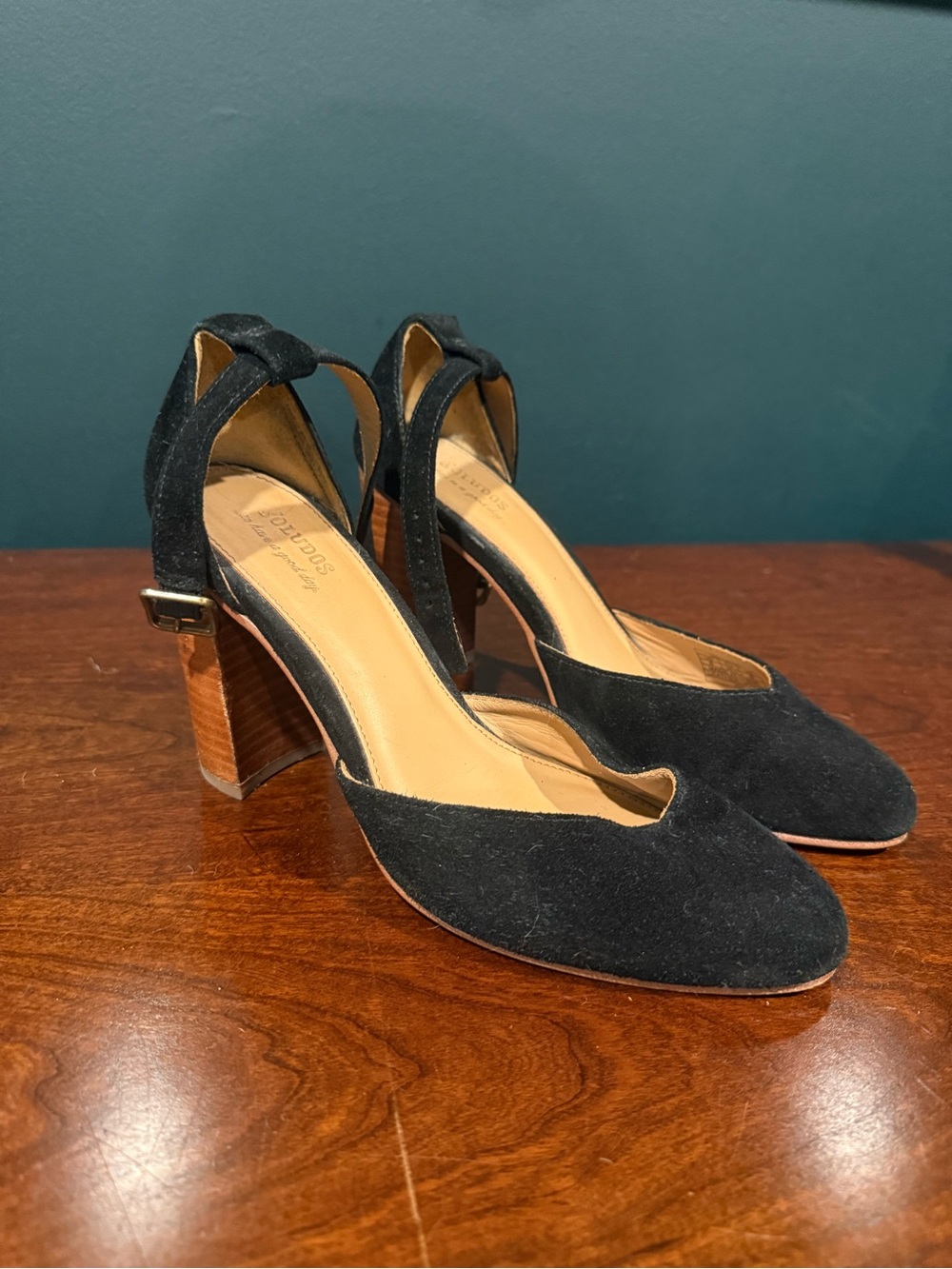 Soludos Suede Block Heel Pumps - Women's Elegant Ankle-Strap Heels